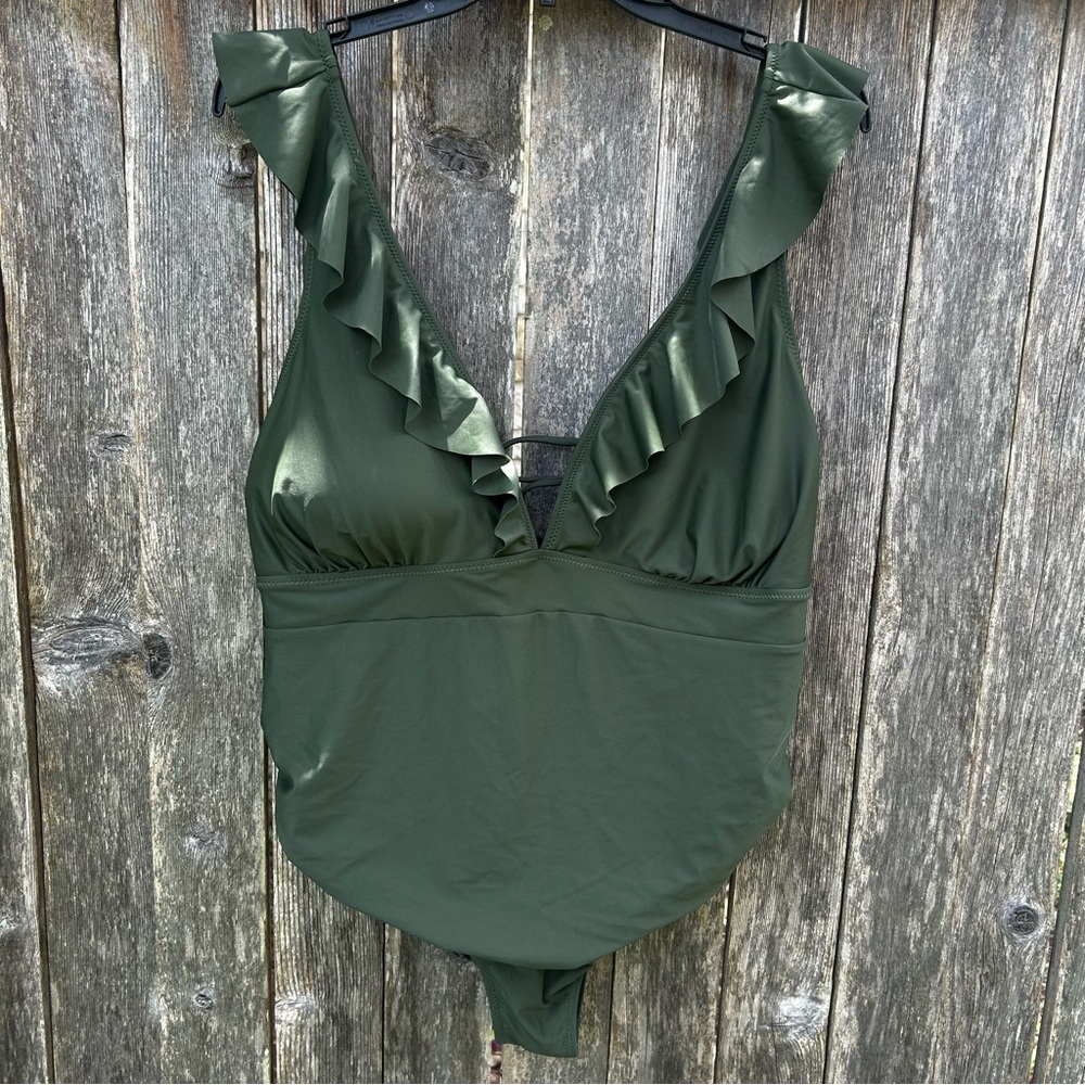 Cupshe Olive Green Ruffled Kids Bodysuit Size 2X